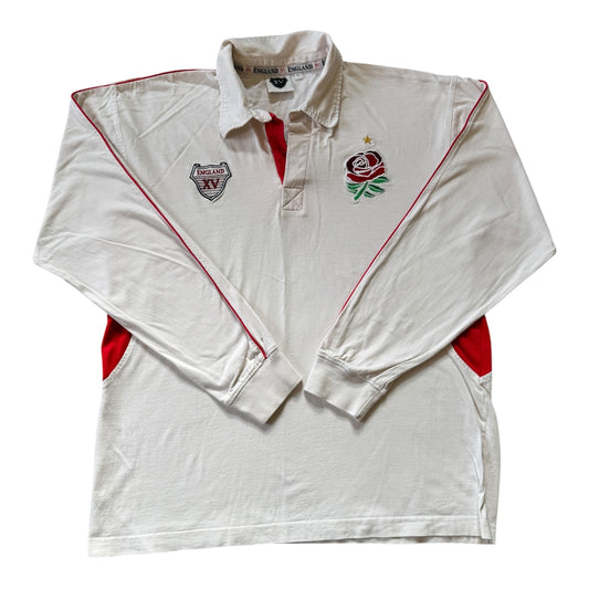 Large England Xv White Rugby Shirt