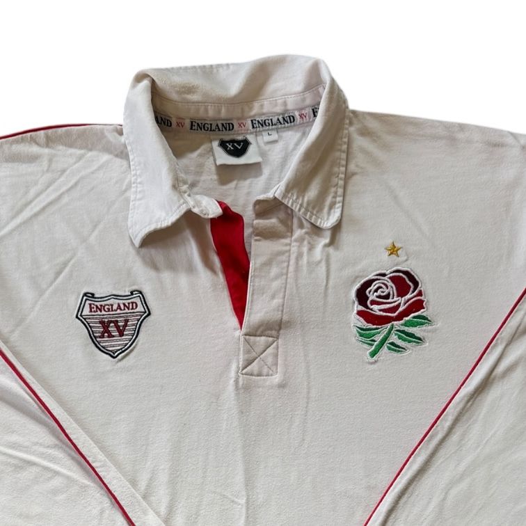 Large England Xv White Rugby Shirt