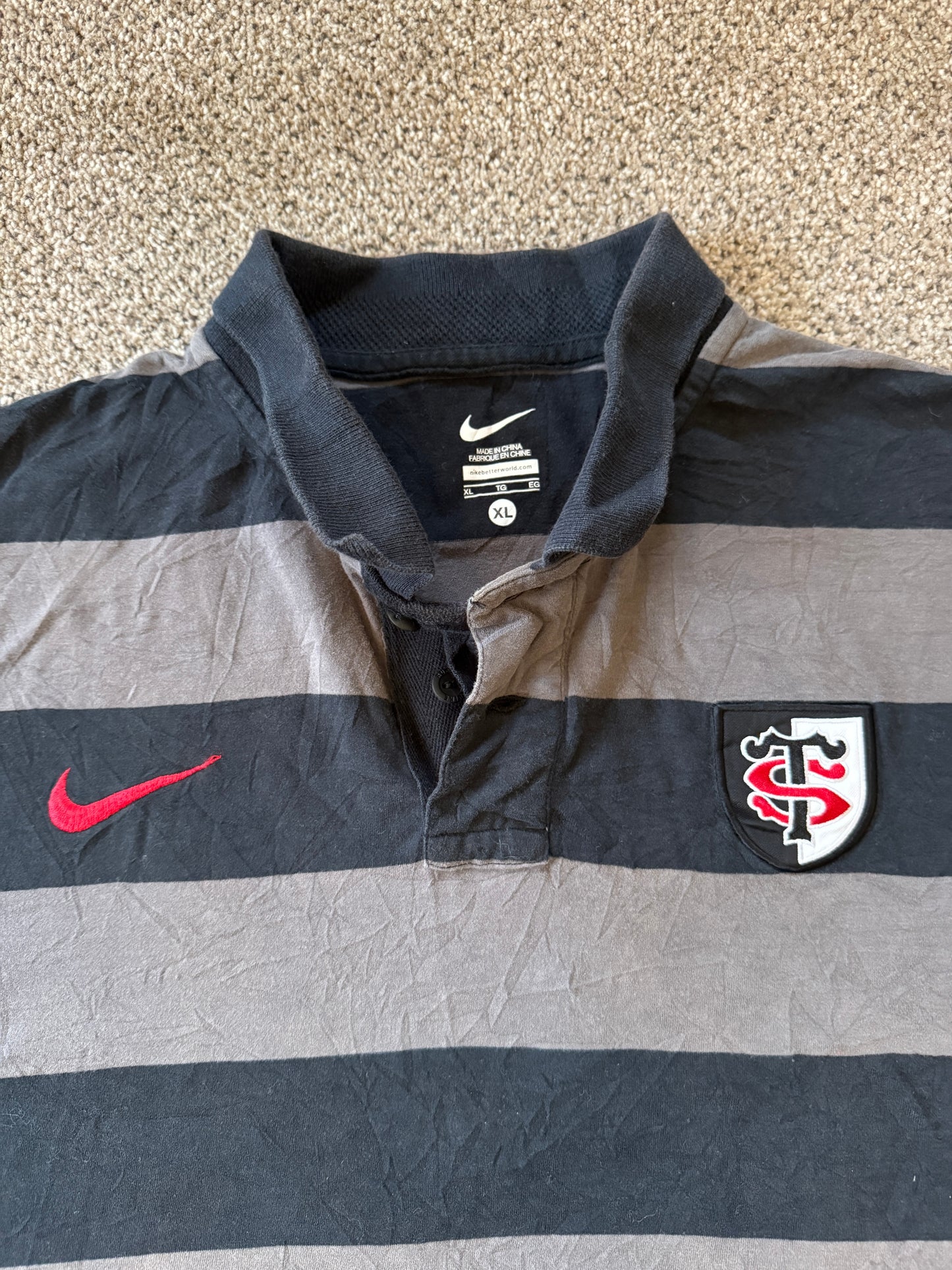 Extra large Nike Grey Toulouse Rugby Polo Shirt
