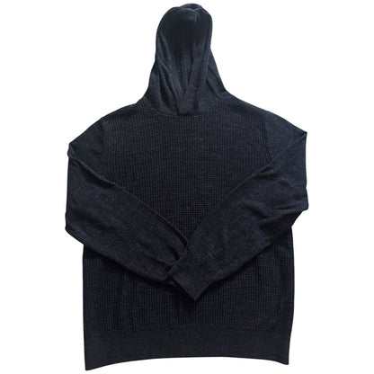Large Gap Charcoal Black Waffle Knit Hoodie