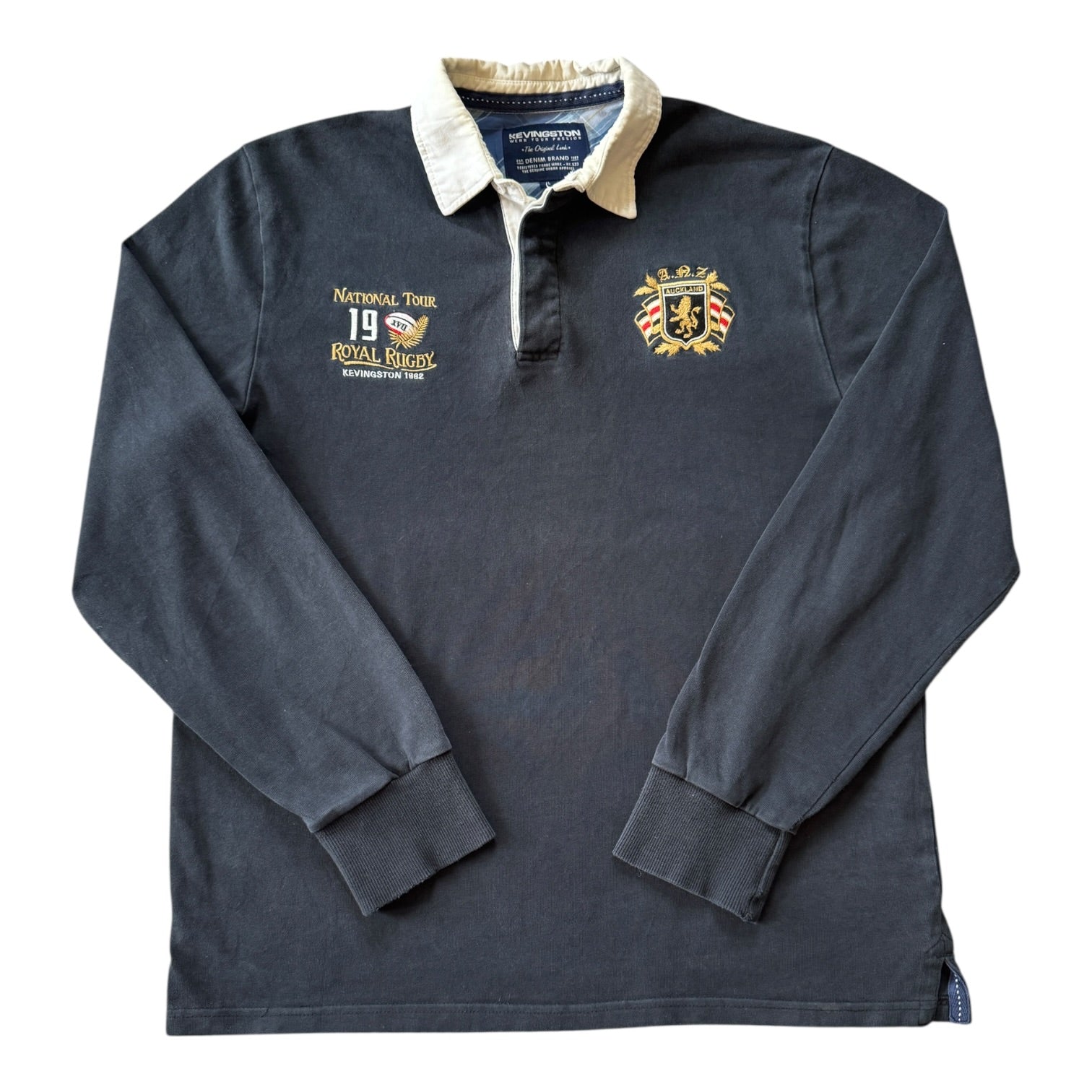 Large Kevingston Navy Auckland Rugby Shirt