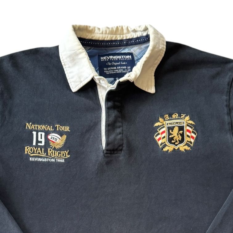 Large Kevingston Navy Auckland Rugby Shirt