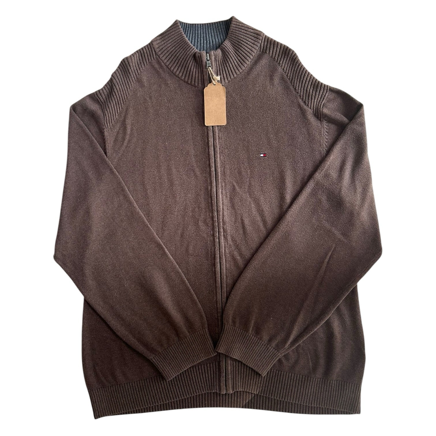 Extra large Tommy Hilfiger Brown Full Zip Jumper