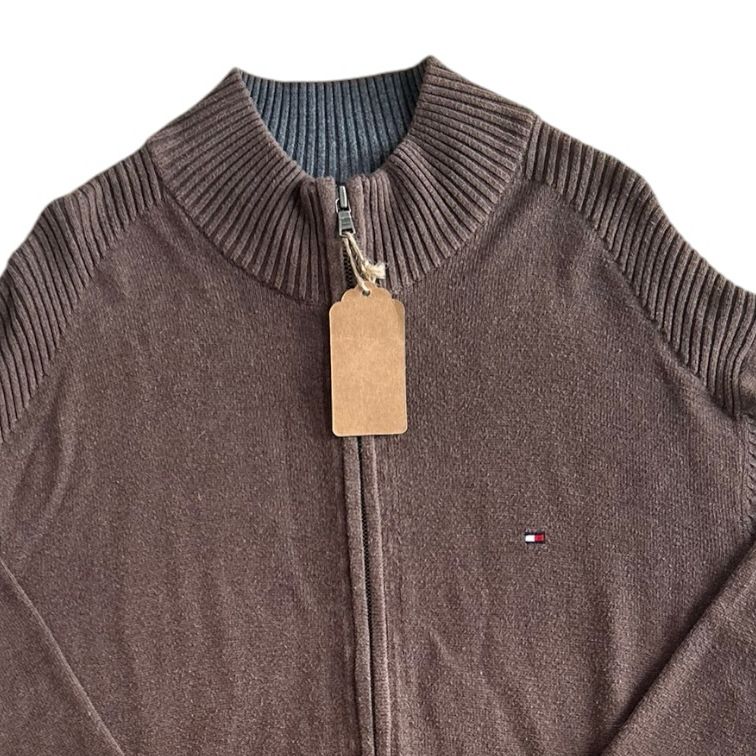 Extra large Tommy Hilfiger Brown Full Zip Jumper