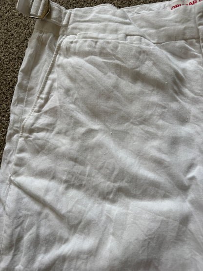 32" Orlebar Brown White Linen Shorts