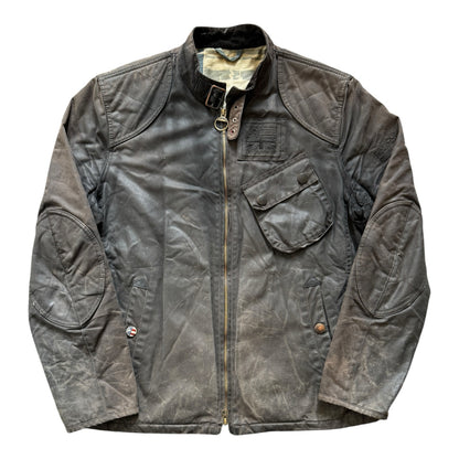Woman's Extra large Barbour x Steve McQueen Bonner Biker Wax Jacket in a Browny Colour