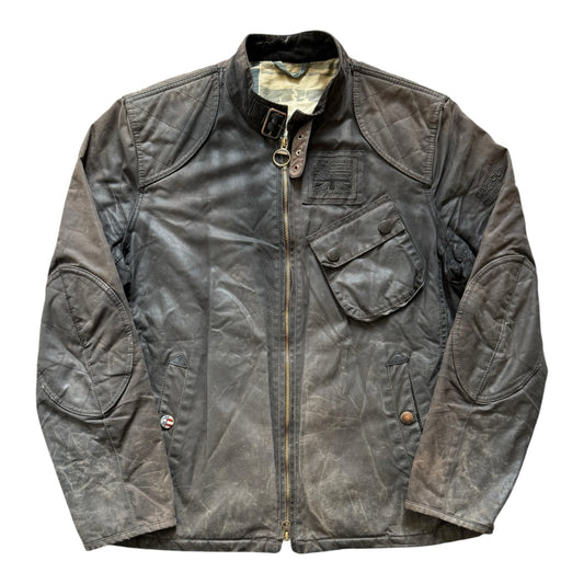 Woman's Extra large Barbour x Steve McQueen Bonner Biker Wax Jacket in a Browny Colour