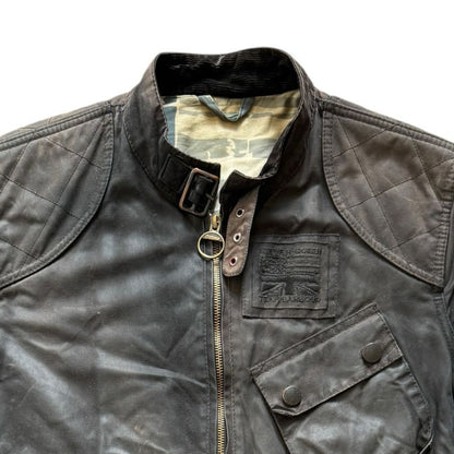 Woman's Extra large Barbour x Steve McQueen Bonner Biker Wax Jacket in a Browny Colour