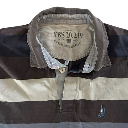 XXL TBS Brown, Blue and Cream Rugby Shirt