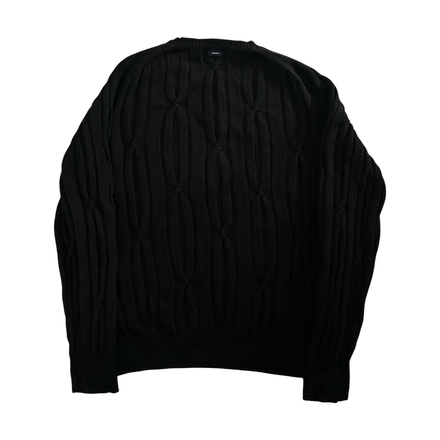 XXL Nautica Black Cable Knit Jumper