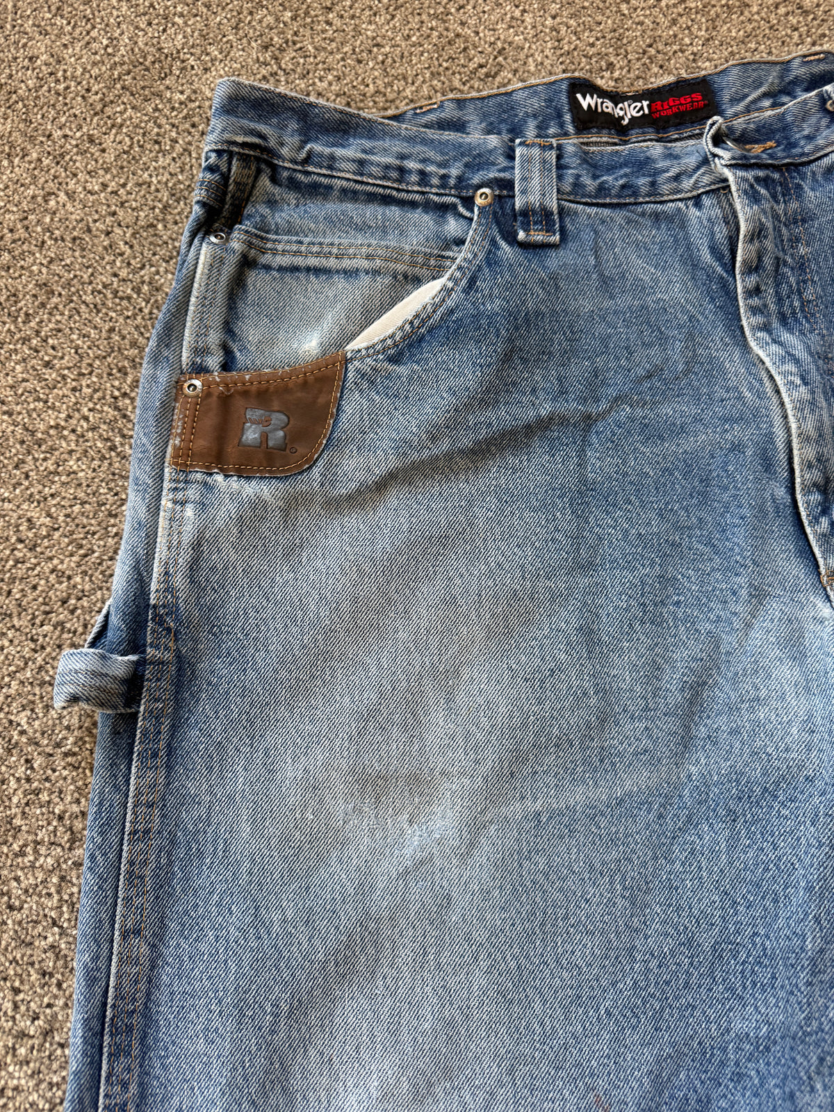 38/30 Wrangler Riggs Workwear Blue Denim Jeans
