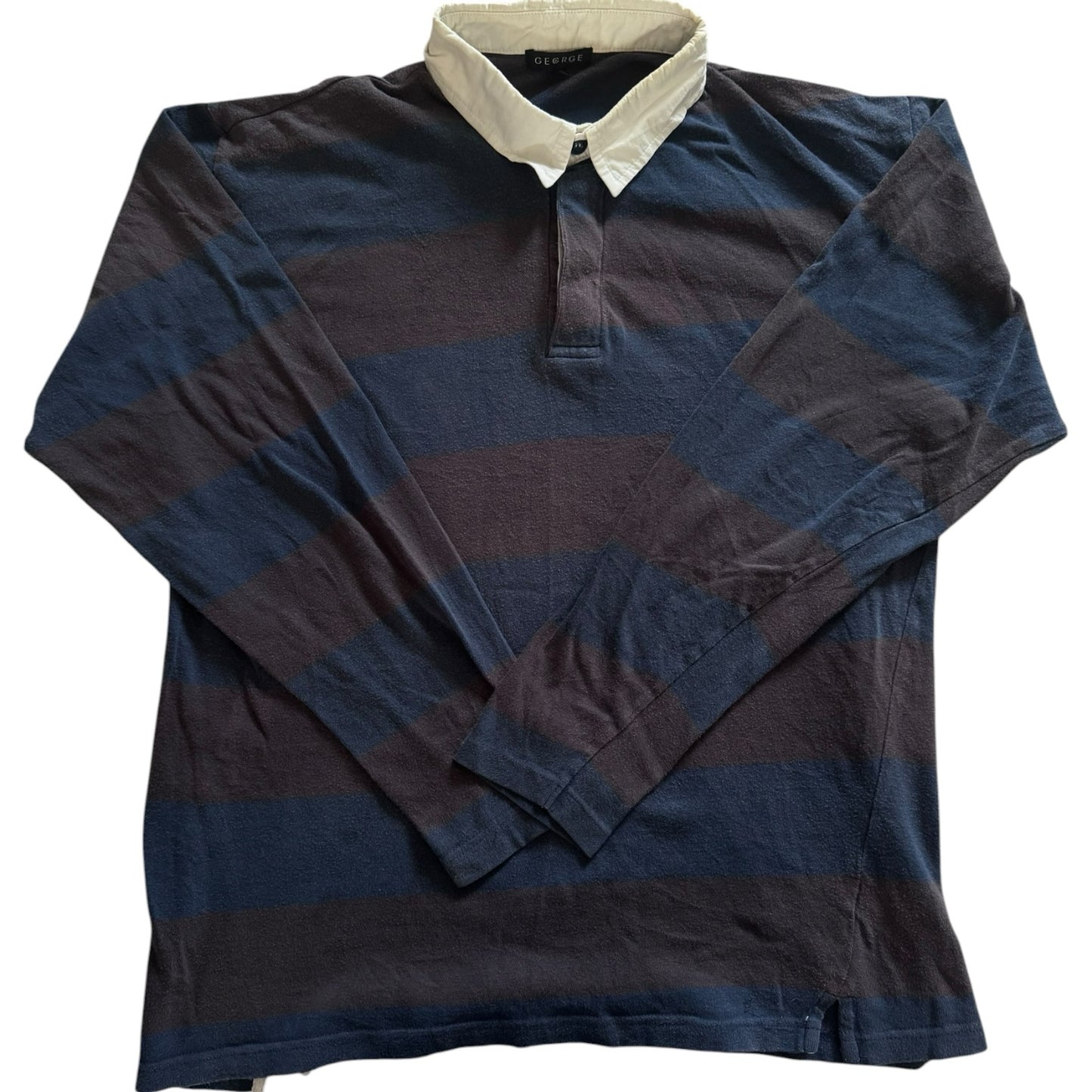 Medium George Navy and Brown Rugby Shirt