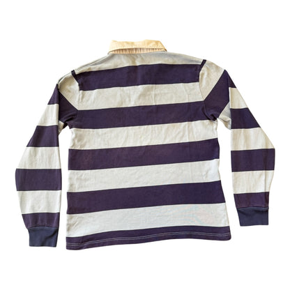 Large Ralph Lauren Navy and Blue Rugby Shirt