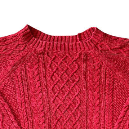 Woman's Large Gap Red Cable Knit Jumper