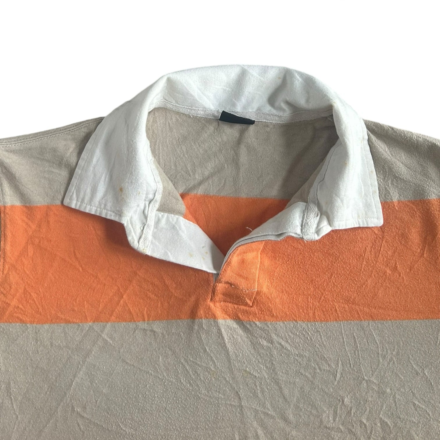 Large Pull and Bear Orange and Beige Rugby Shirt