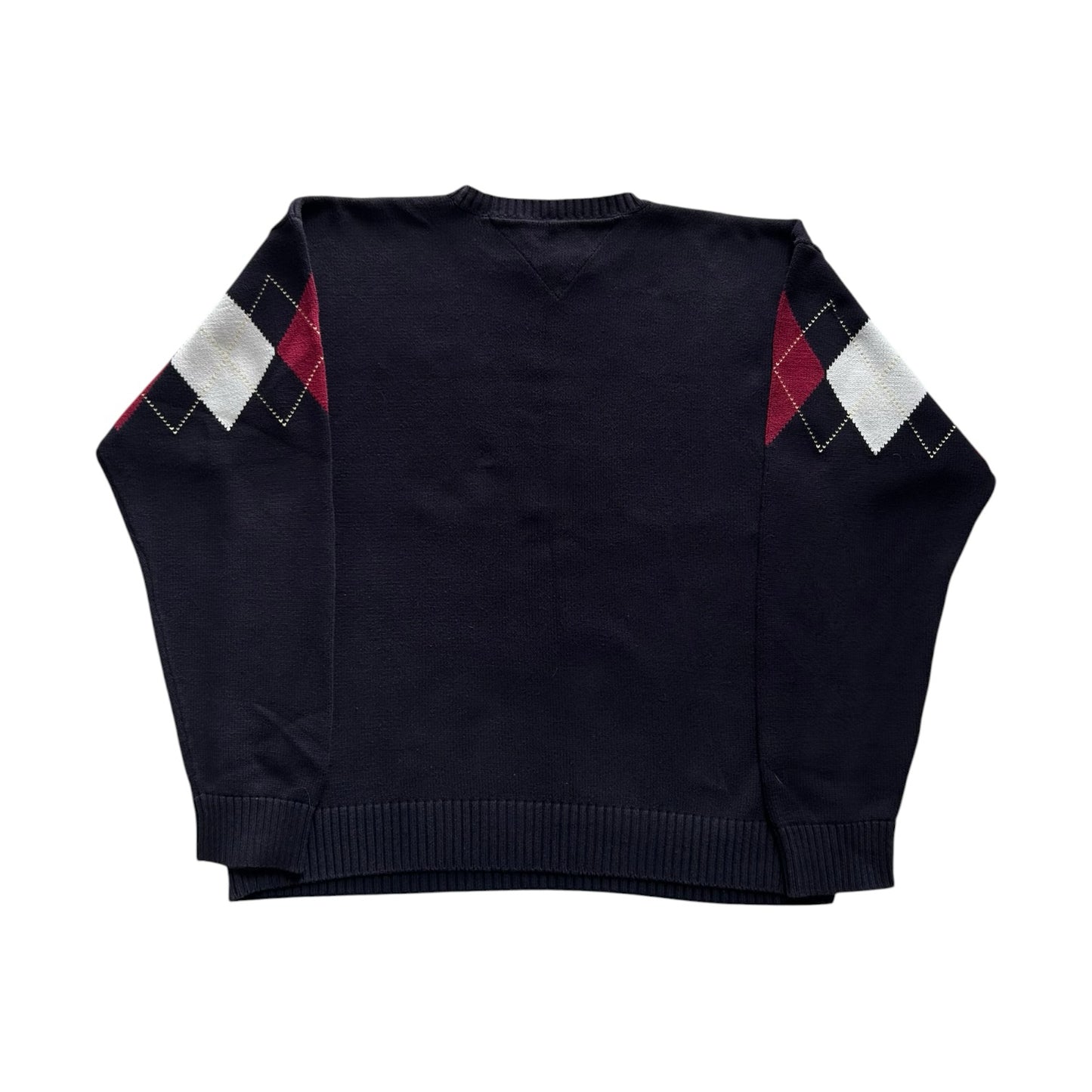 Extra large Tommy Hilfiger Black Heavy Knit Argyle Jumper