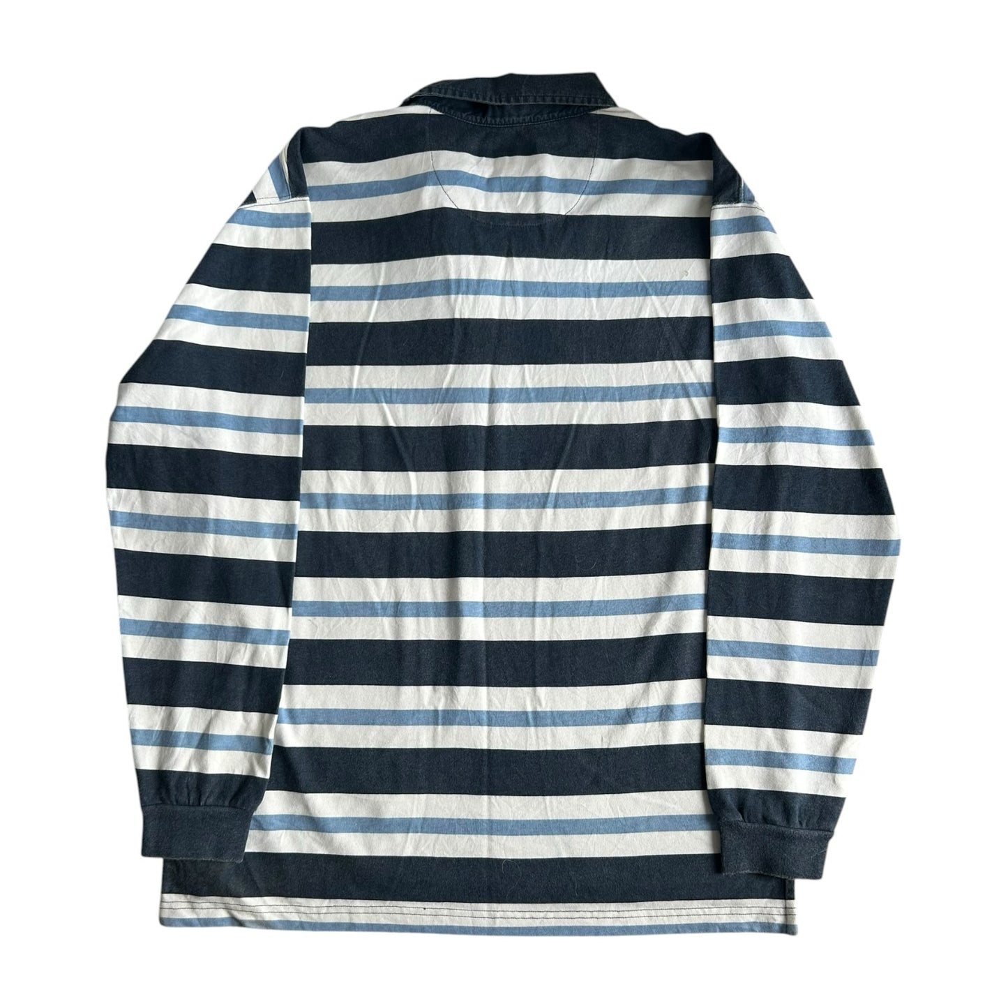 Large Dutti Sport Blue, Navy and White Rugby Shirt