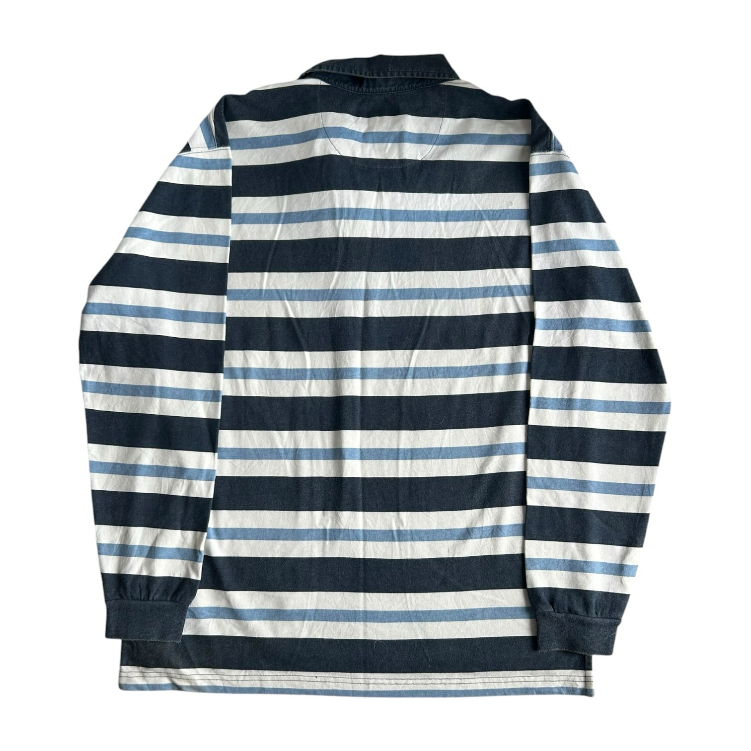 Large Dutti Sport Blue, Navy and White Rugby Shirt