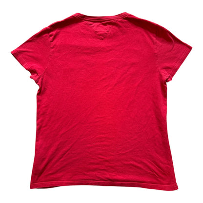 Large Tommy Hilfiger Red Suede Spell-out T-Shirt
