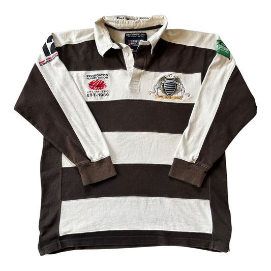 Large Kevingston Brown New Zealand Rugby Shirt