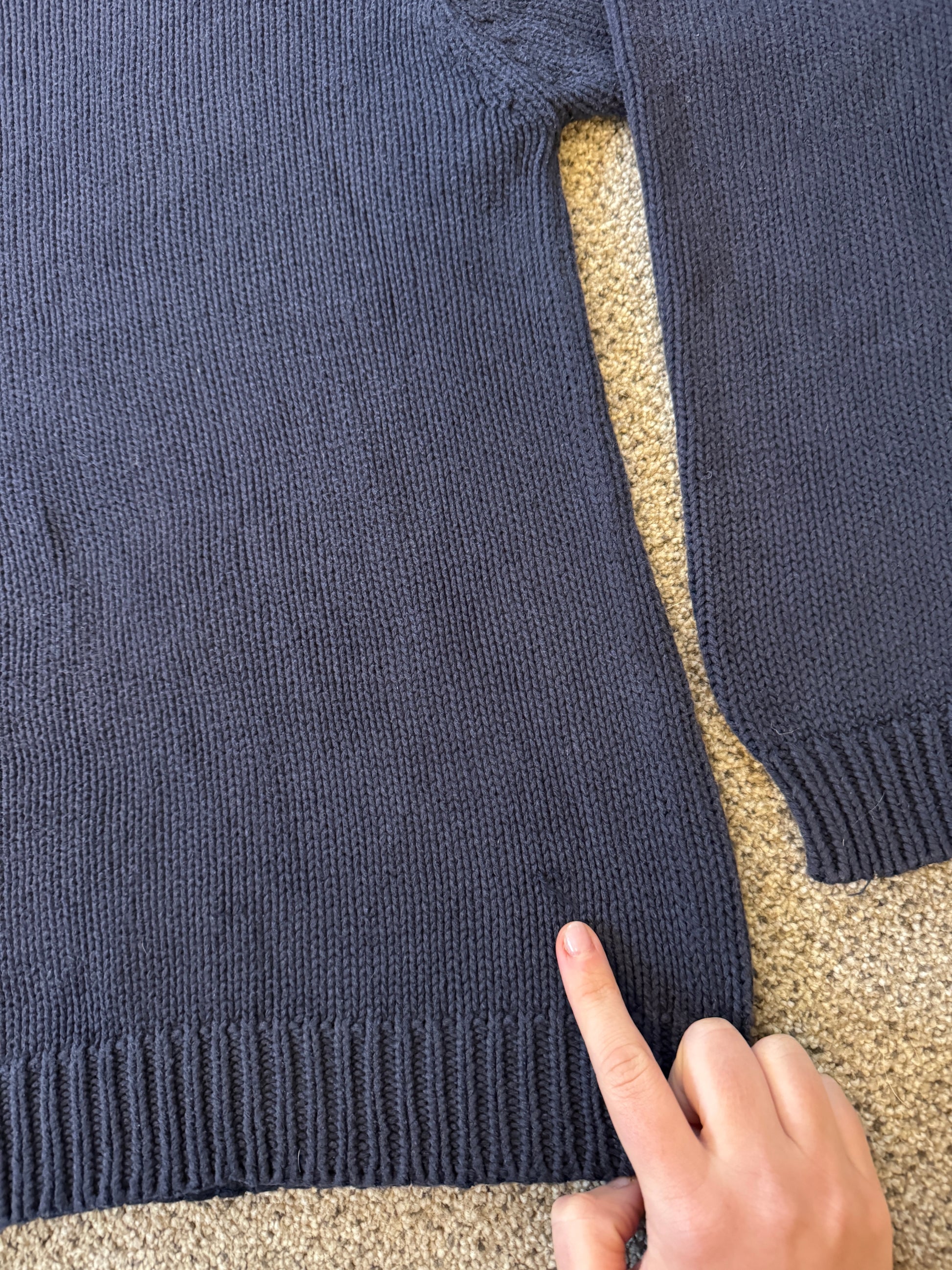 Large Eddie Bauer Navy Knitted Jumper