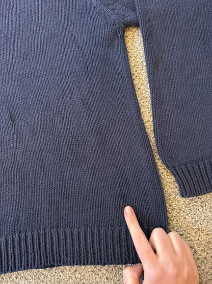Large Eddie Bauer Navy Knitted Jumper