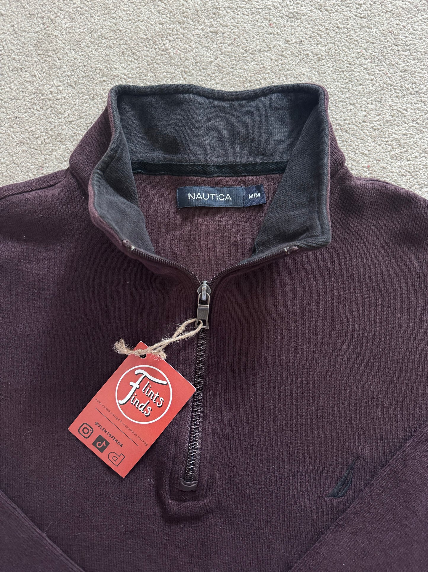 Medium Nautica Burgundy/Purple 1/4 Zip Jumper