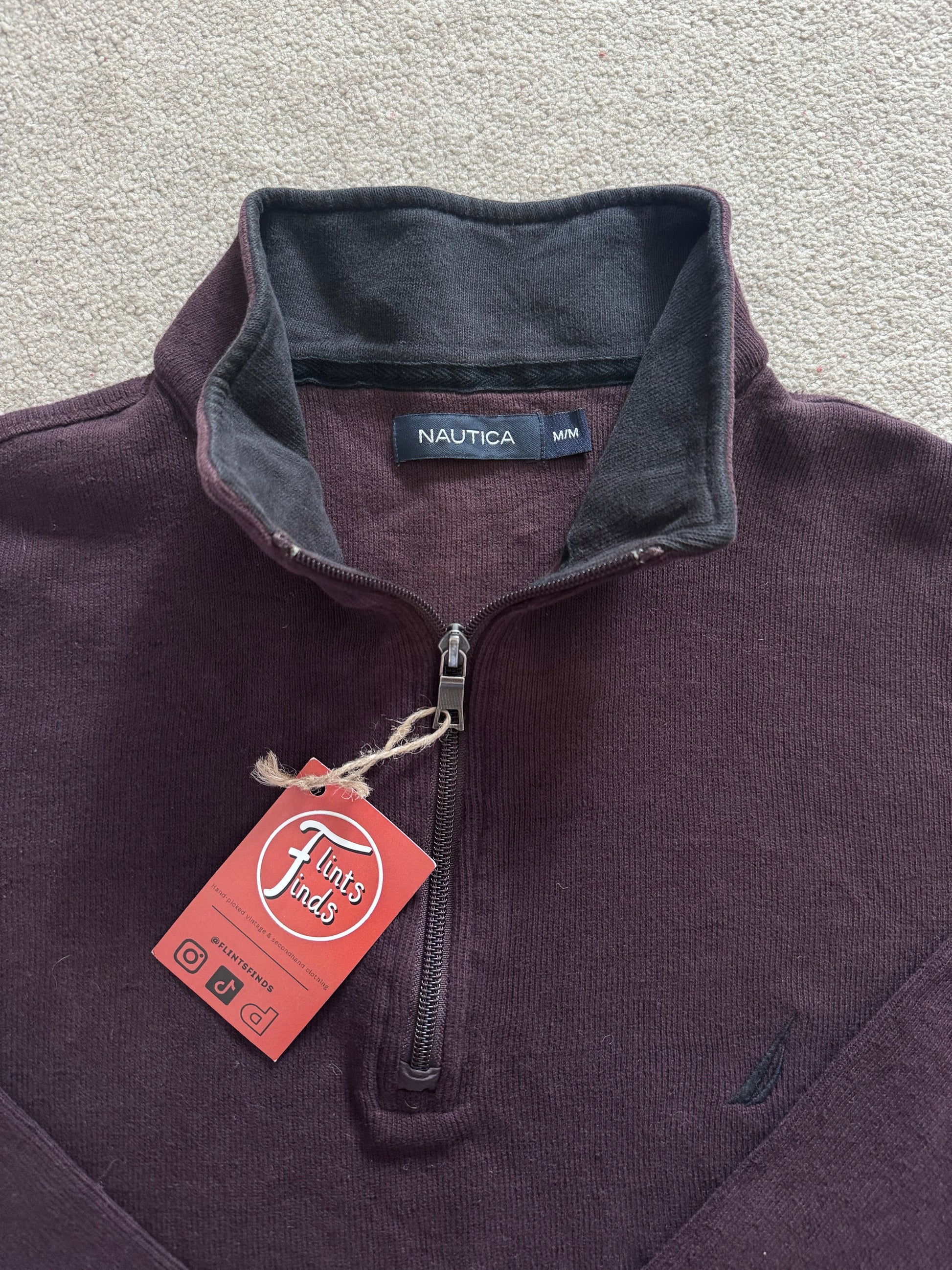 Medium Nautica Burgundy/Purple 1/4 Zip Jumper
