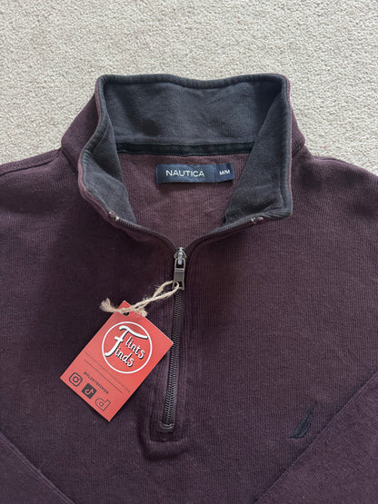 Medium Nautica Burgundy/Purple 1/4 Zip Jumper