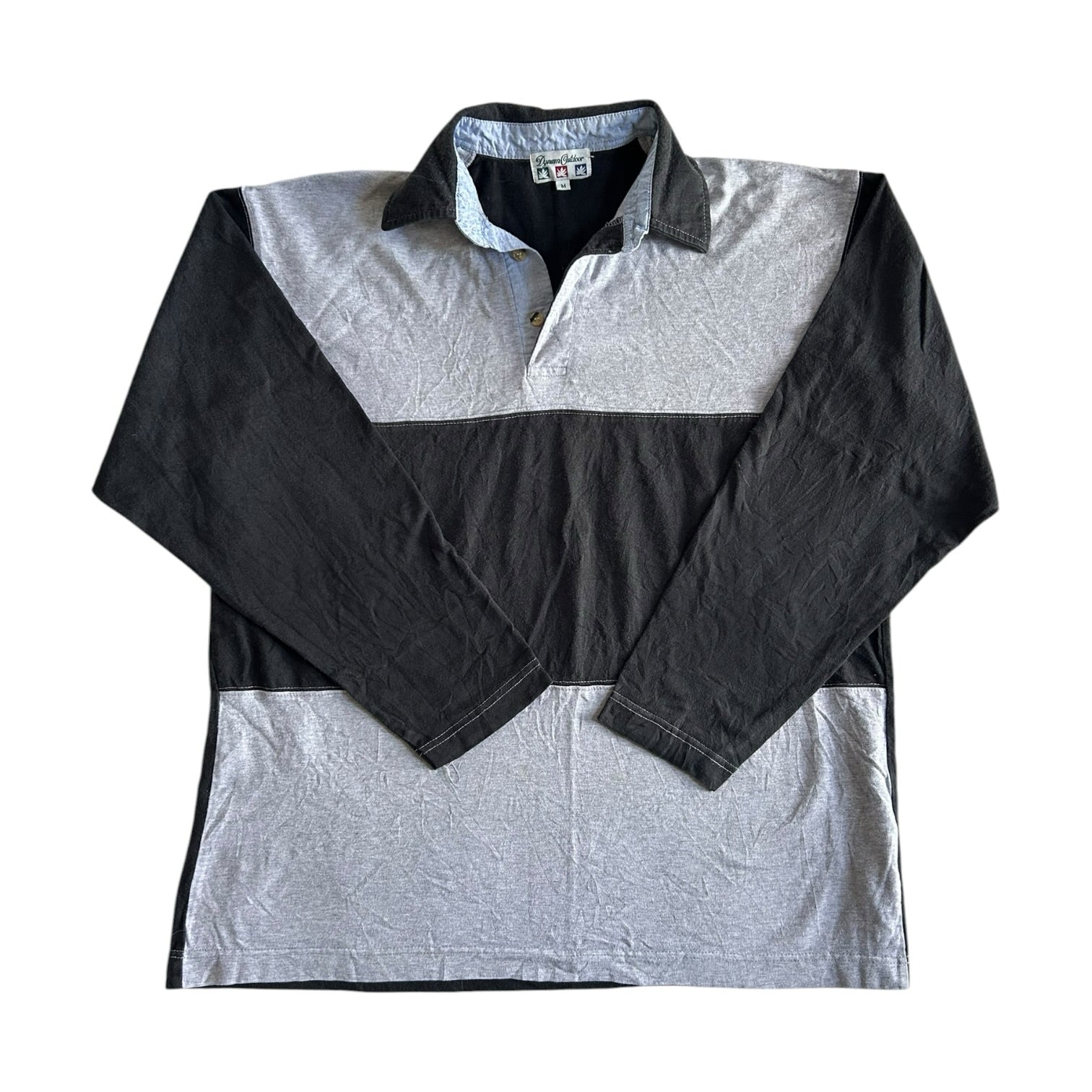 Medium Dynam Outdoors Grey and Black Rugby Shirt