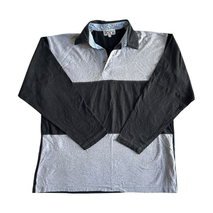 Medium Dynam Outdoors Grey and Black Rugby Shirt