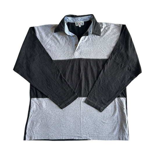 Medium Dynam Outdoors Grey and Black Rugby Shirt