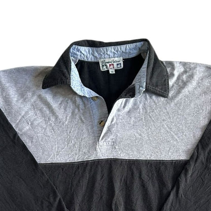 Medium Dynam Outdoors Grey and Black Rugby Shirt