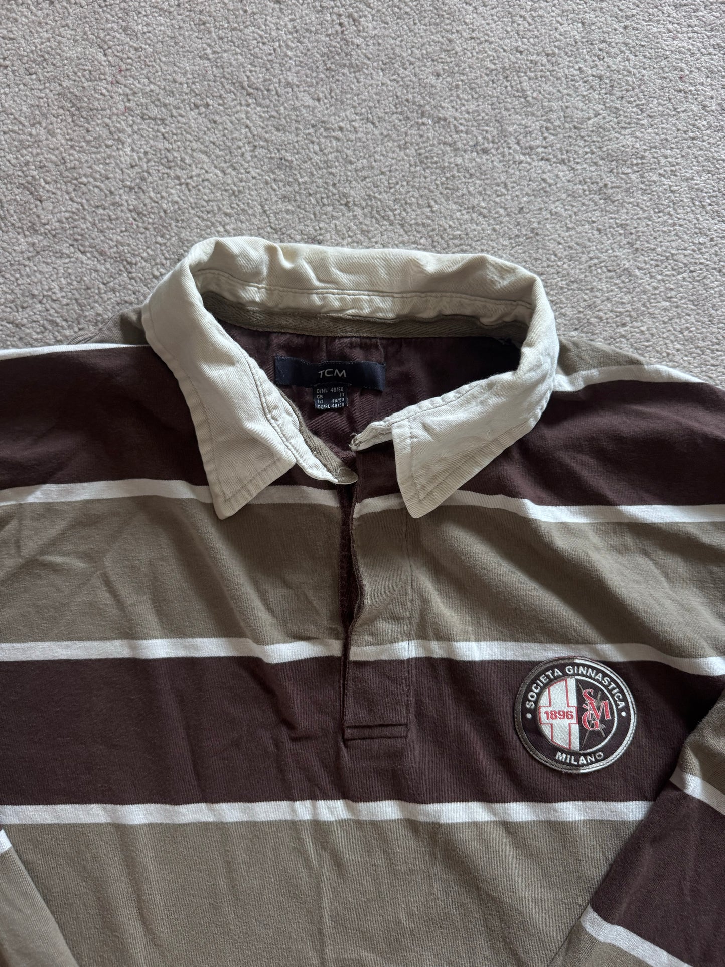 Medium TCM Brown Striped Rugby Shirt