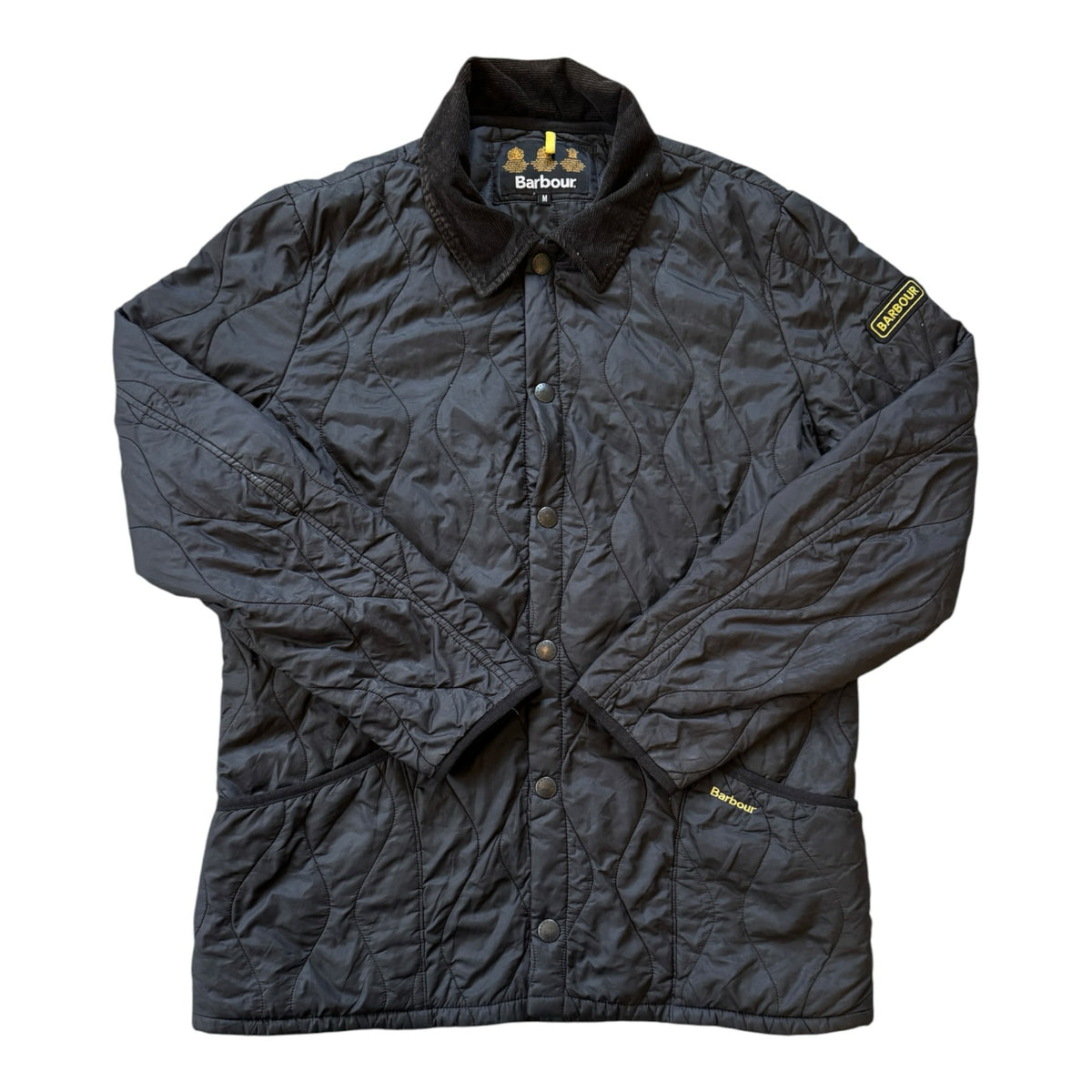 Medium Barbour Navy Liddesdale Track Quilt Coat