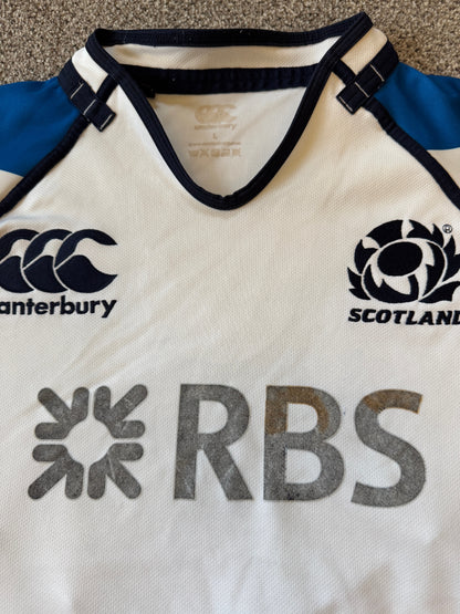 Large 2012/13 Canterbury White Scotland Rugby Shirt