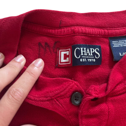 Large Chaps Red Henley T-Shirt