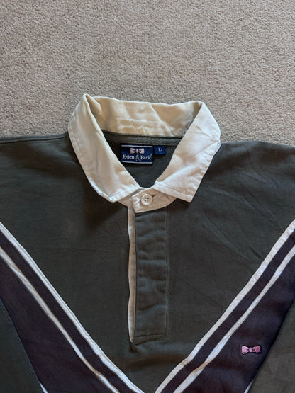 Large Eden Park Green and Navy Rugby Shirt