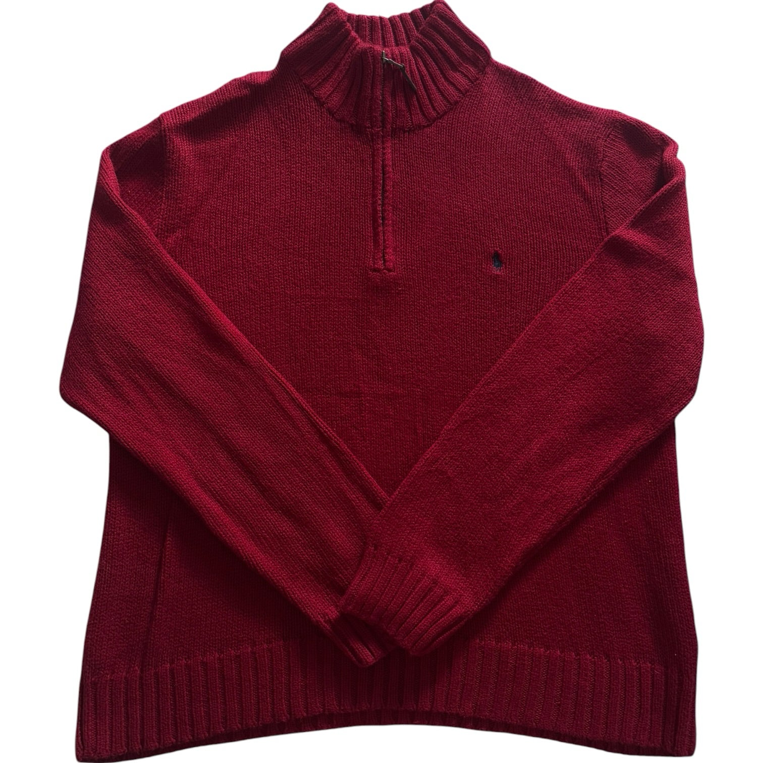 Extra large Ralph Lauren Red Knitted 1/4 Zip Jumper