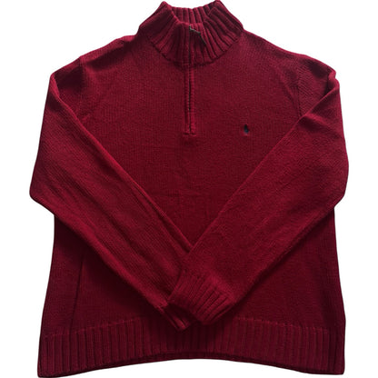 Extra large Ralph Lauren Red Knitted 1/4 Zip Jumper