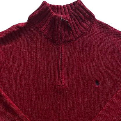 Extra large Ralph Lauren Red Knitted 1/4 Zip Jumper