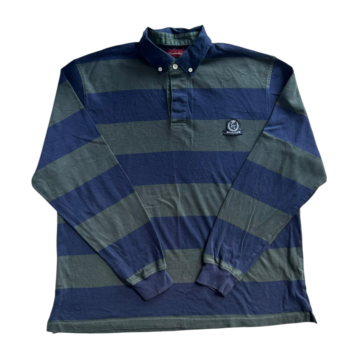 Extra large Emilio Tucci Green and Navy Rugby Shirt