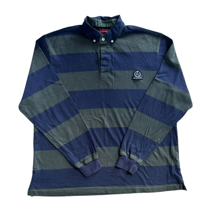 Extra large Emilio Tucci Green and Navy Rugby Shirt