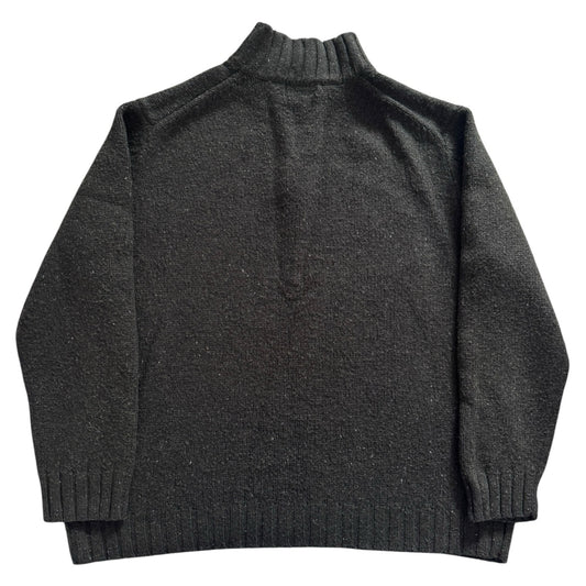 XXL Chaps Grey Green Knitted 1/4 Button Jumper