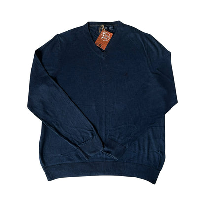 Medium Nautica Navy Blue V-Neck Jumper