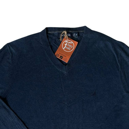 Medium Nautica Navy Blue V-Neck Jumper