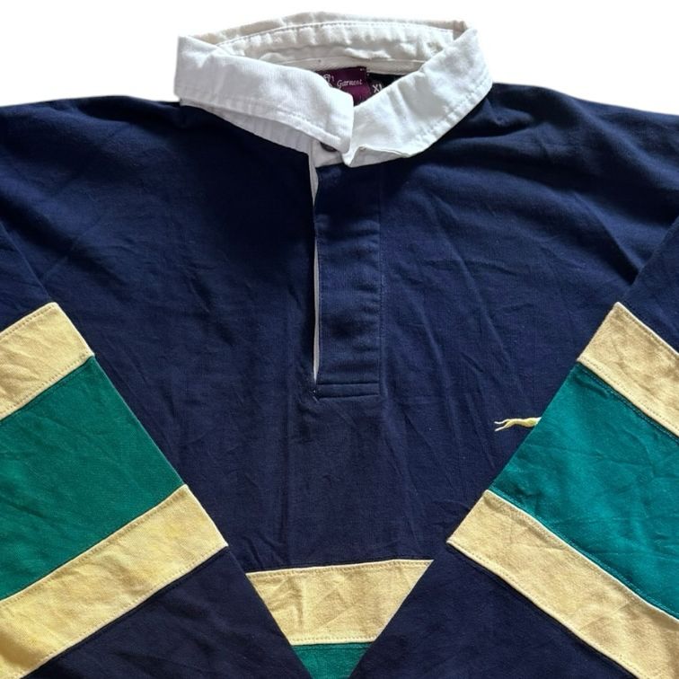 Extra large Status Navy, Yellow and Green Rugby Shirt