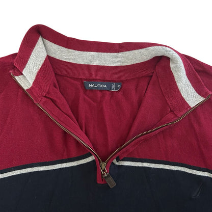 6XL Nautica Burgundy Red 1/4 Zip Jumper