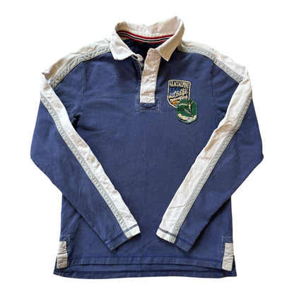 Small Napapijri Blue Glacialpine Lodge Nagano Rugby Shirt