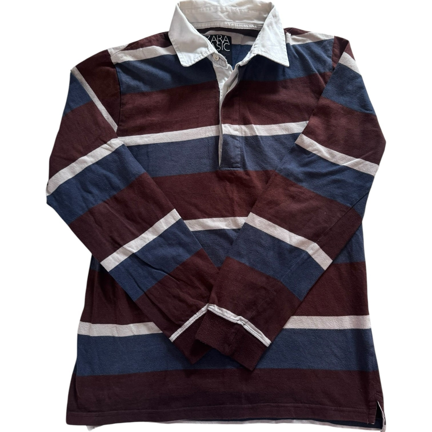 Medium Zara Blue/ Browny Red Rugby Shirt
